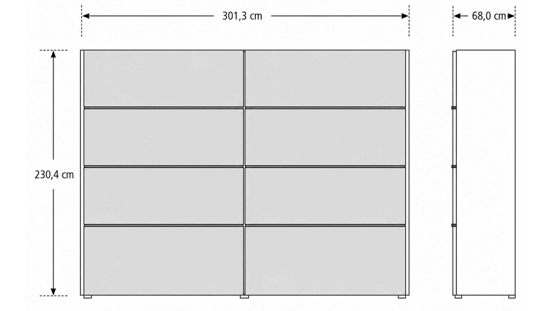 Interliving Schlafzimmer Serie 1024 – Schwebetürenschrank