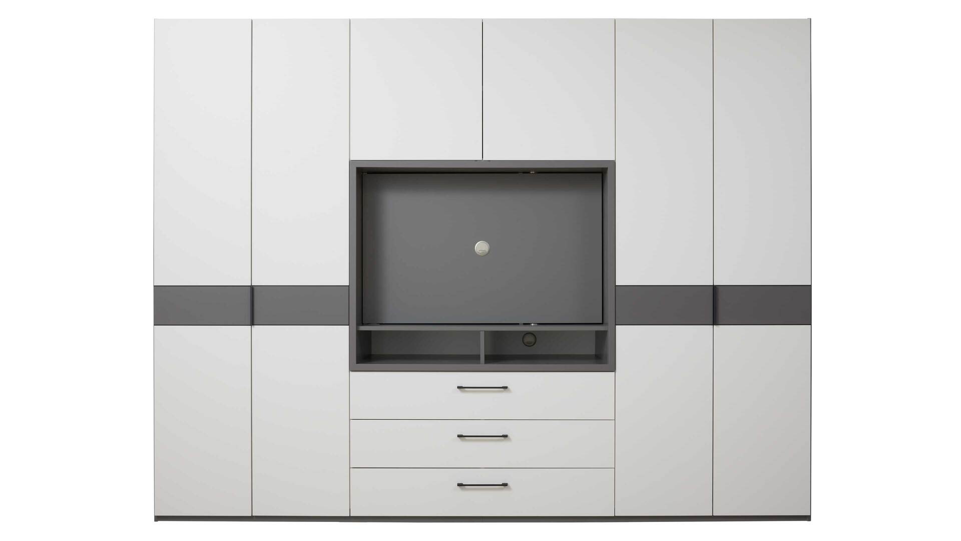 Interliving Kleiderschrank Serie 1207 – Kleiderschrank mit TV-Nische