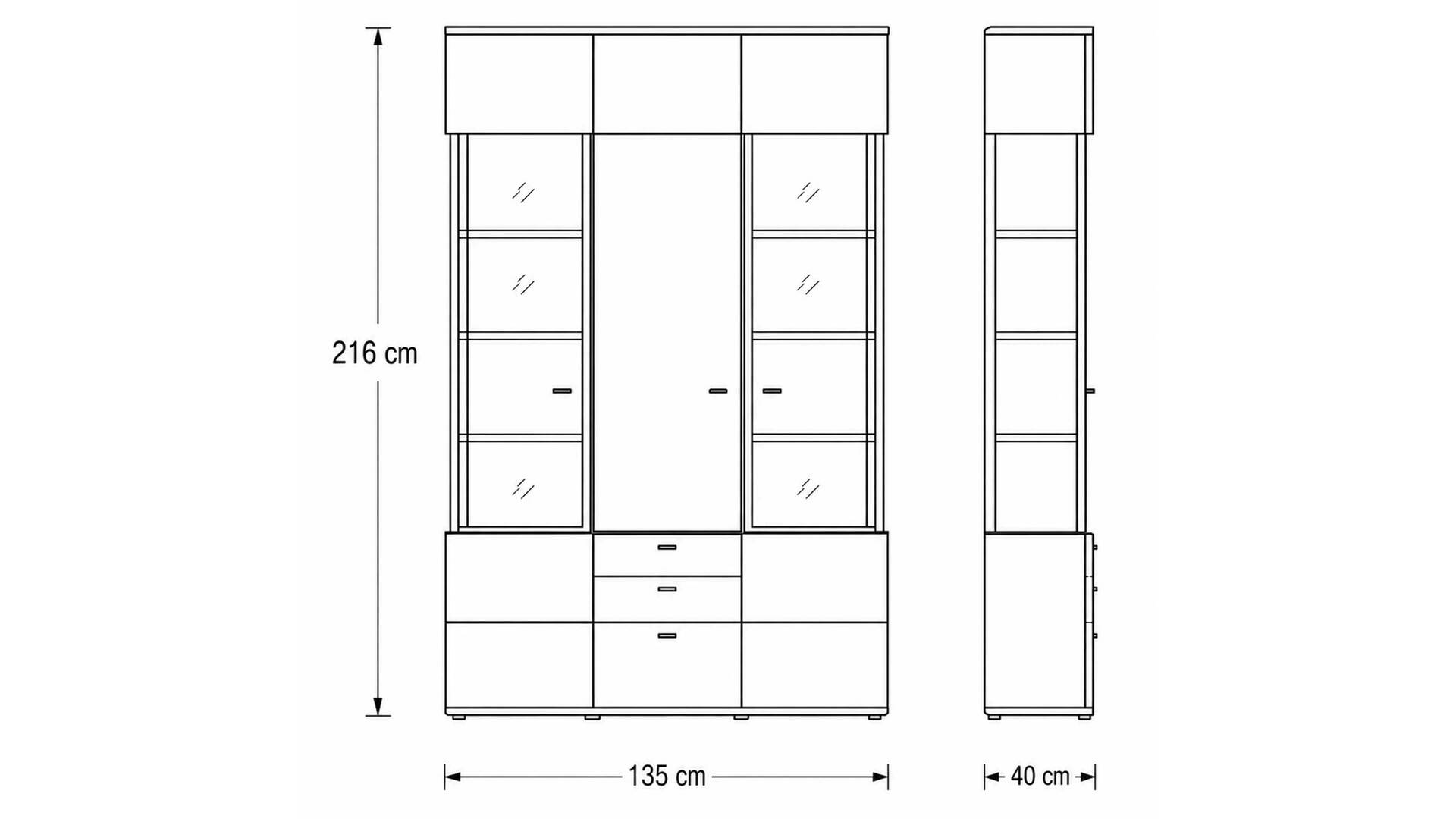 Interliving Wohnzimmer Serie 2110 - Vitrine