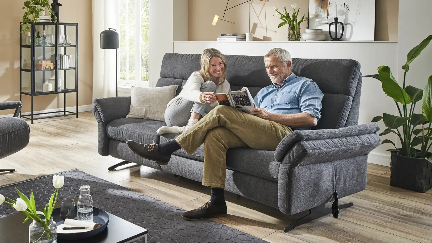 Rundsofa 3-Sitzer in Anthrazit – stilvoller Komfor