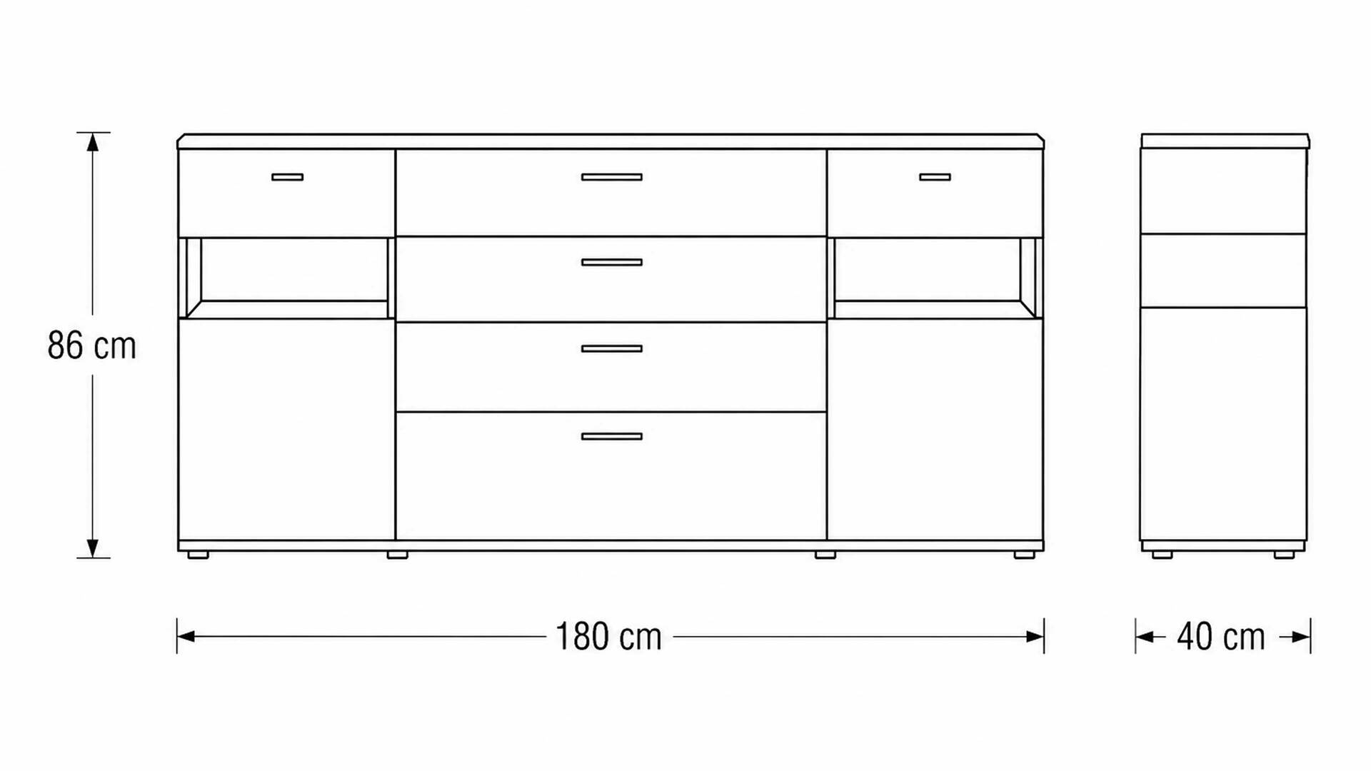 Interliving Wohnzimmer Serie 2110 - Sideboard