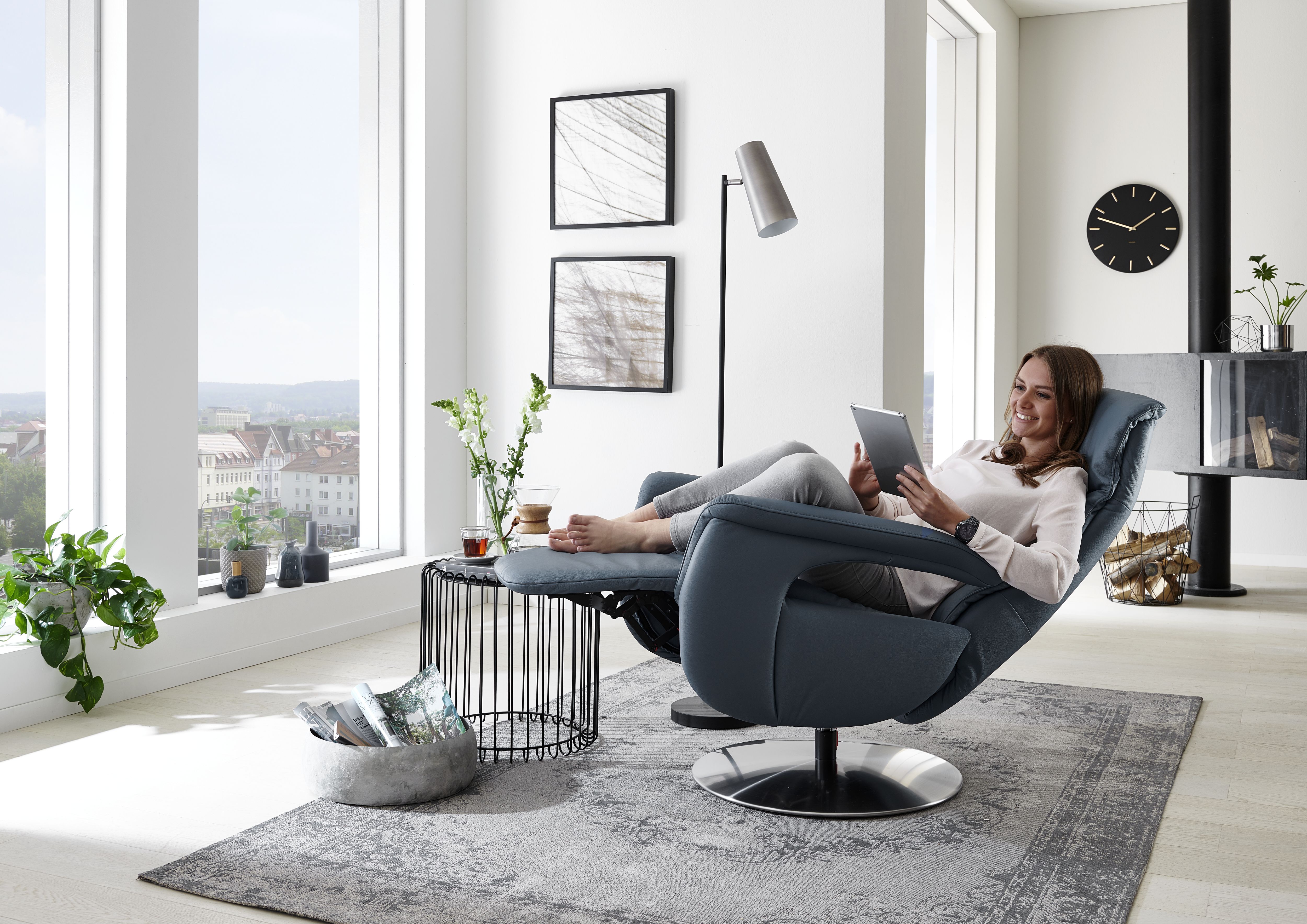 Relax-Sessel in Leder Torro Ocean