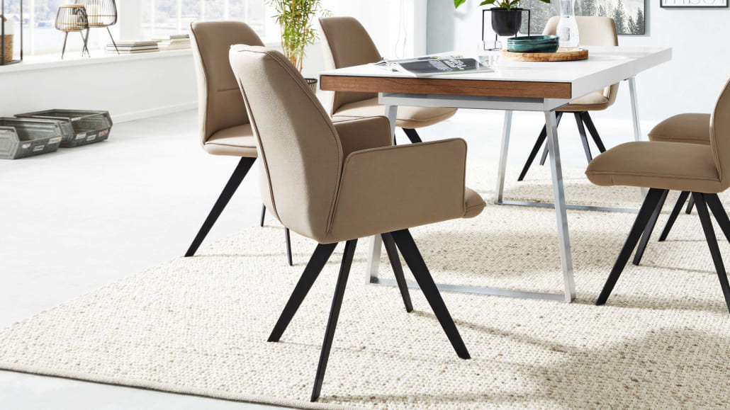 Lederstuhl beige