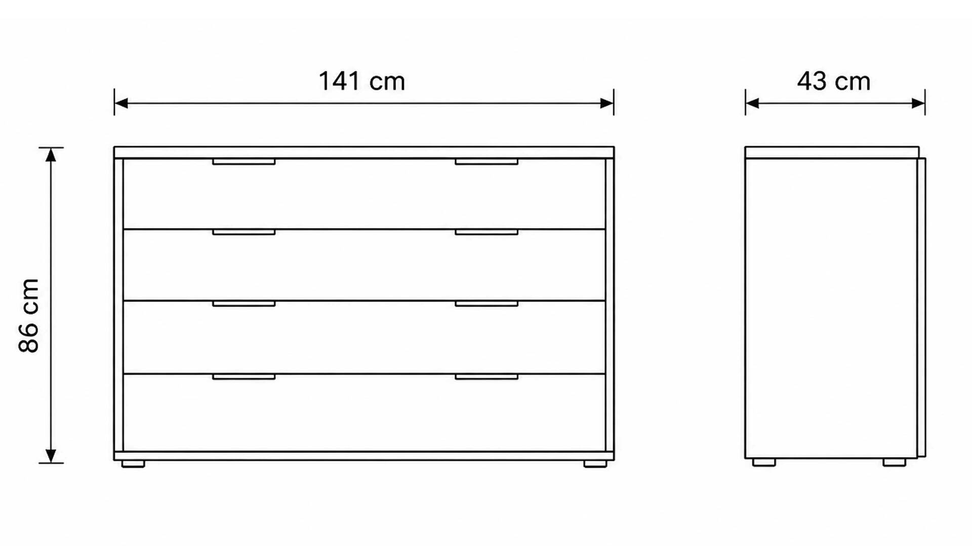 Interliving Schlafzimmer Serie 1027 – Schubladenkommode