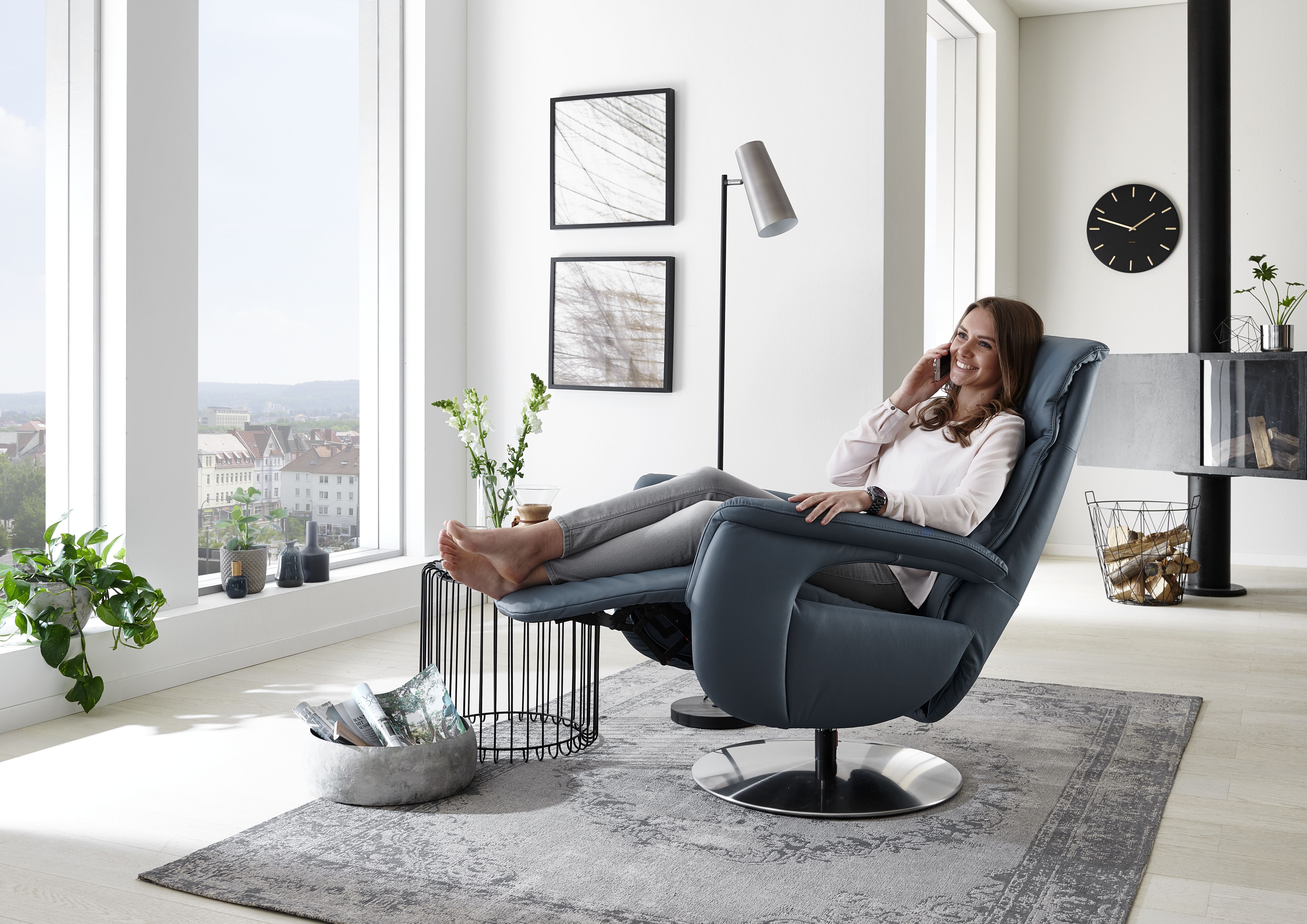 Relax-Sessel in Leder Torro Ocean