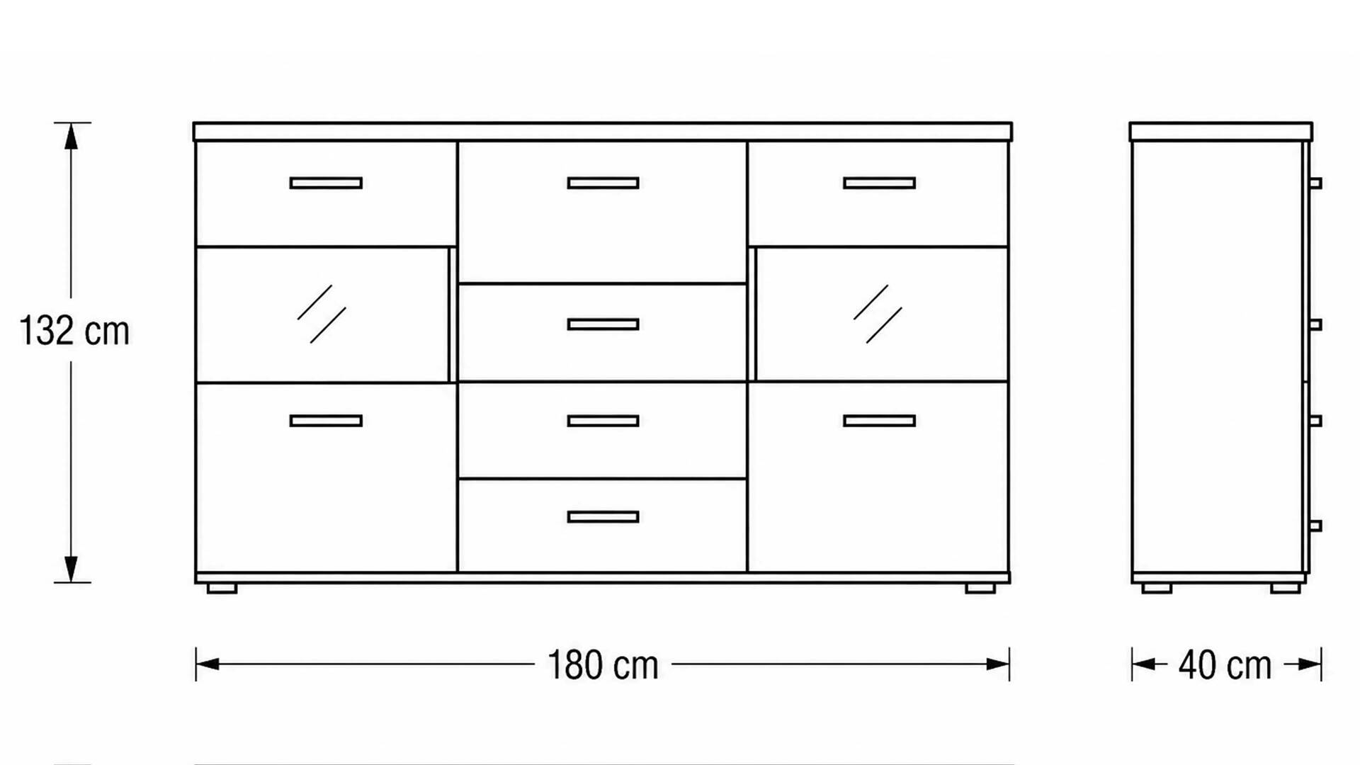 Interliving Wohnzimmer Serie 2110 - Highboard