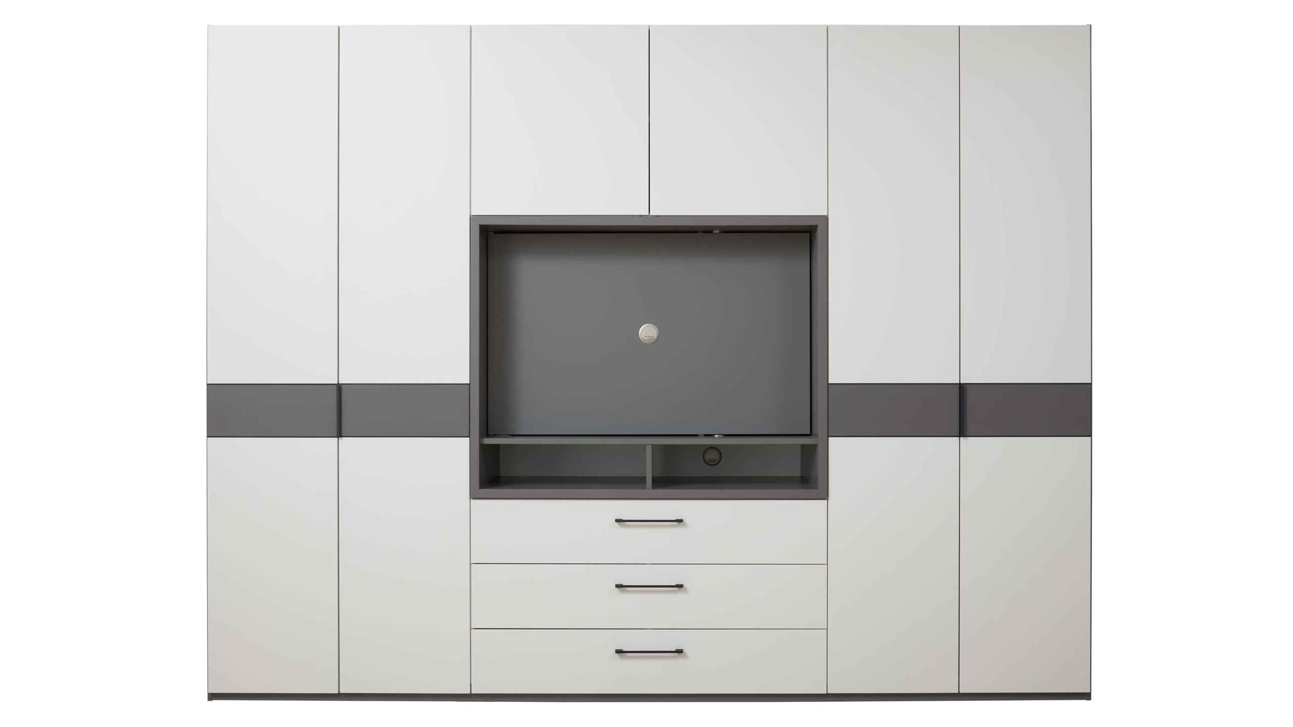 Interliving Kleiderschrank Serie 1207 – Kleiderschrank mit TV-Nische