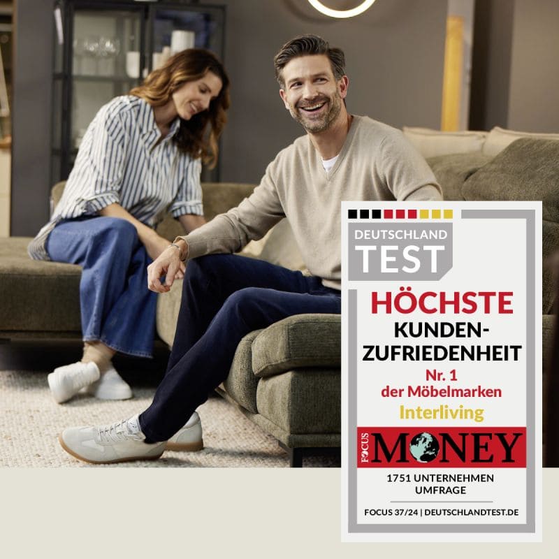 Deutschland Test, höchste Kundenzufriedenheit, Nummer 1 der Möbelmarken, Interliving