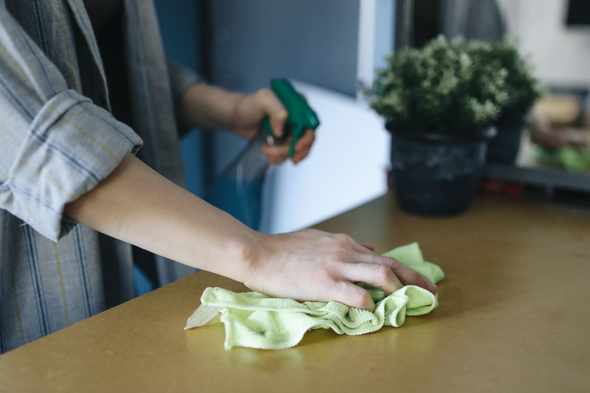 Die Pflege einer Garderobe wird durchgeführt