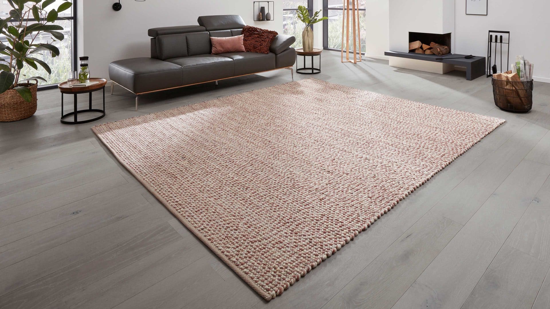 Handwebteppich aus Naturfasern in Pastel von Interliving